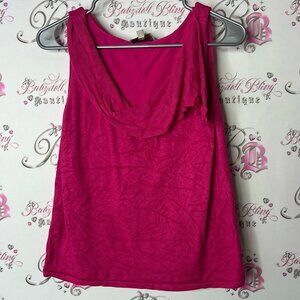 Pierre Cardin femme tank towel cowl style stretchy shirt Pink Sleeveless Top